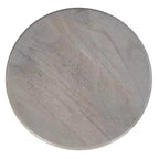Tavolino rotondo da 12" in legno di mango con base a piedistallo tornita – Marrone naturale, completamente assemblato