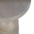 Tavolino rotondo da 12" in legno di mango con base a piedistallo tornita – Marrone naturale, completamente assemblato