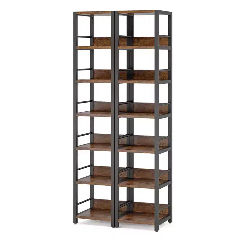 Libreria angolare a 6 ripiani alta 190 cm – Scaffale salvaspazio compatto da 34 cm con cinghia antiribaltamento