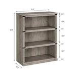Libreria da fattoria a 3 ripiani | Scaffale in legno autoportante con kit di fissaggio a parete