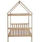 Letto a castello con struttura in legno massello di caucciù – Beige