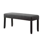 Panca da Pranzo Imbottita 44" con Borchie Decorative – Tessuto in Poliestere, Gambe in Legno Massello, 2 Posti
