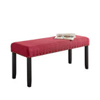 Panca da Pranzo Imbottita 44" con Borchie Decorative – Tessuto in Poliestere, Gambe in Legno Massello, 2 Posti