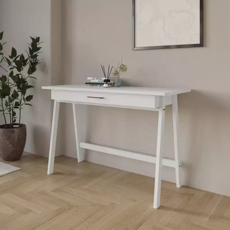 Scrivania in legno naturale con cassetto singolo e ancoraggi anti-ribaltamento – Capacità 113 kg