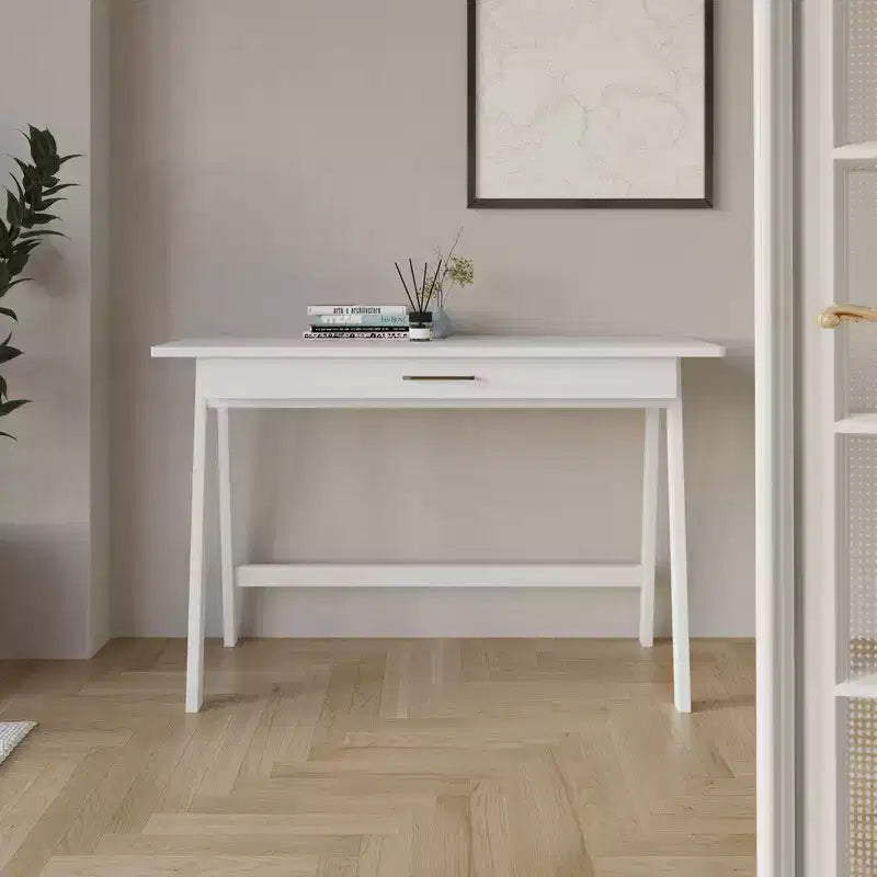 Scrivania in legno naturale con cassetto singolo e ancoraggi anti-ribaltamento – Capacità 113 kg