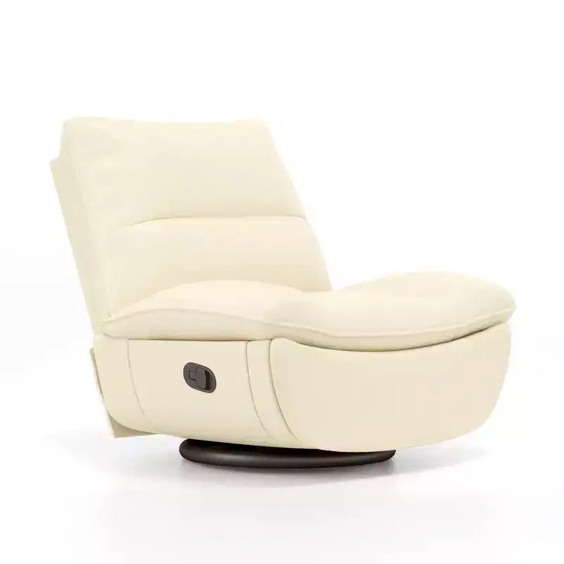 Poltrona reclinabile girevole extra large – in similpelle, reclinazione a 155°, divano lounge a gambe incrociate