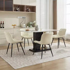 Sedie da pranzo imbottite Mid-Century Modern, set da 2 – similpelle, struttura in legno di caucciù
