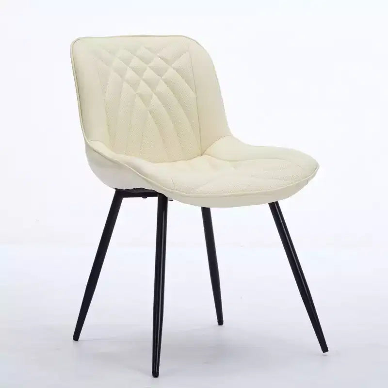 Sedie da pranzo imbottite Mid-Century Modern, set da 2 – similpelle, struttura in legno di caucciù