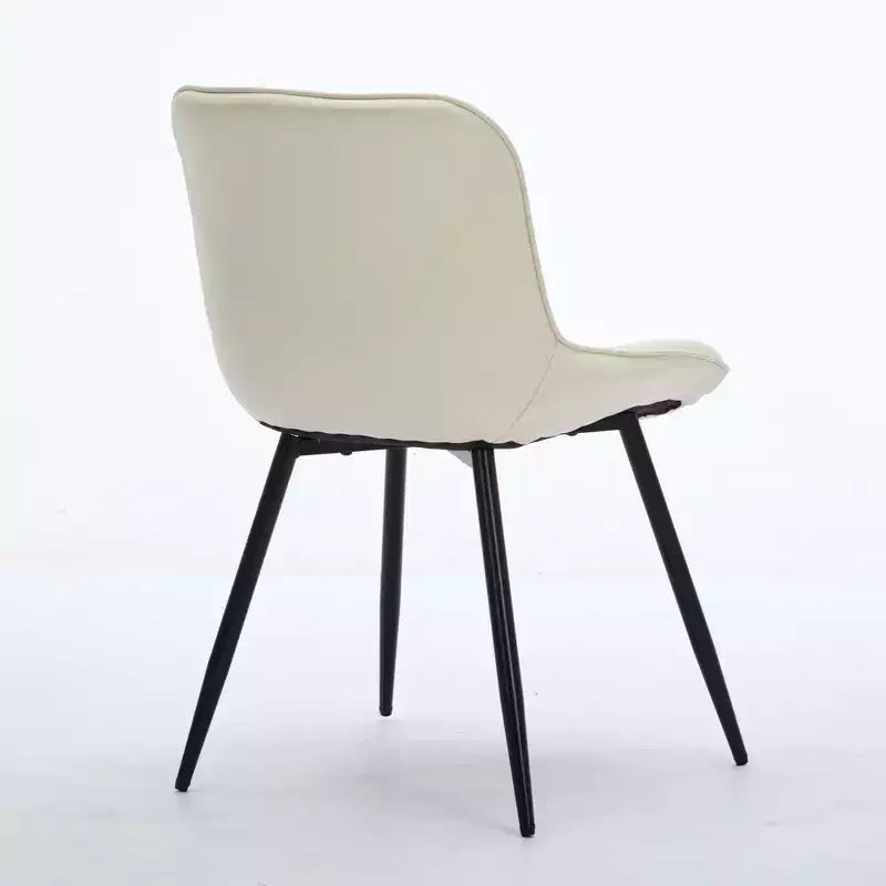 Sedie da pranzo imbottite Mid-Century Modern, set da 2 – similpelle, struttura in legno di caucciù