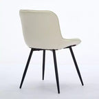 Sedie da pranzo imbottite Mid-Century Modern, set da 2 – similpelle, struttura in legno di caucciù
