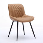 Sedie da pranzo imbottite Mid-Century Modern, set da 2 – similpelle, struttura in legno di caucciù