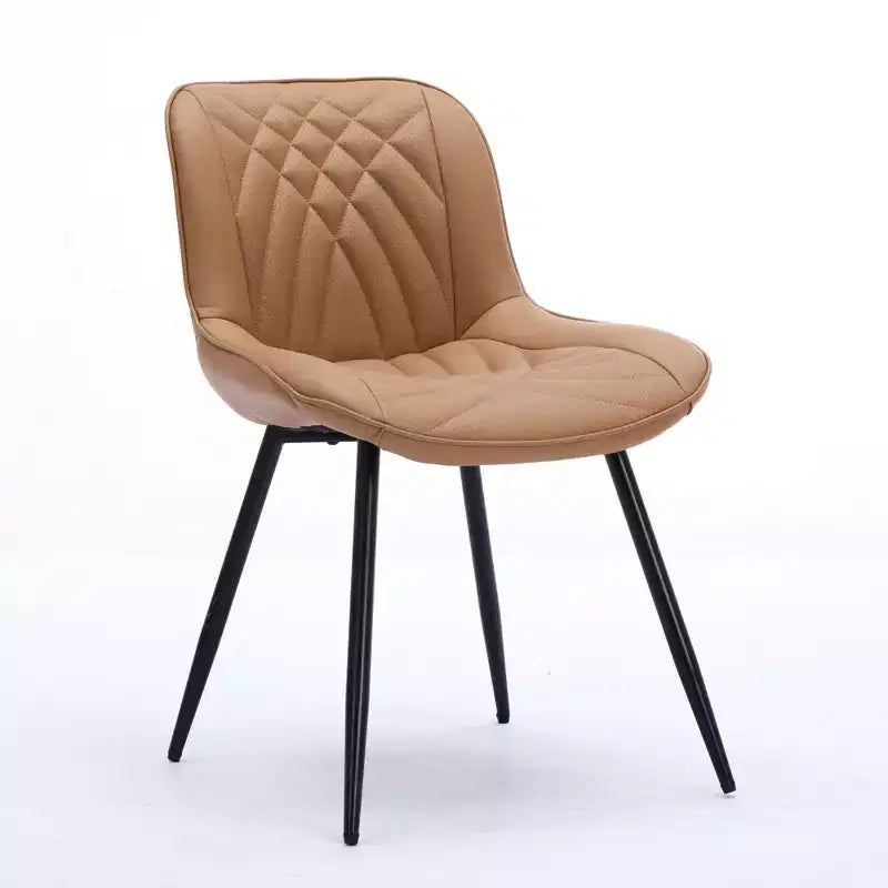 Sedie da pranzo imbottite Mid-Century Modern, set da 2 – similpelle, struttura in legno di caucciù