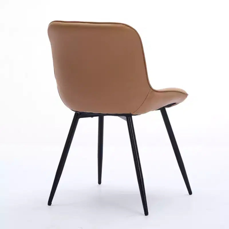 Sedie da pranzo imbottite Mid-Century Modern, set da 2 – similpelle, struttura in legno di caucciù