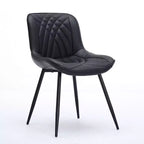 Sedie da pranzo imbottite Mid-Century Modern, set da 2 – similpelle, struttura in legno di caucciù