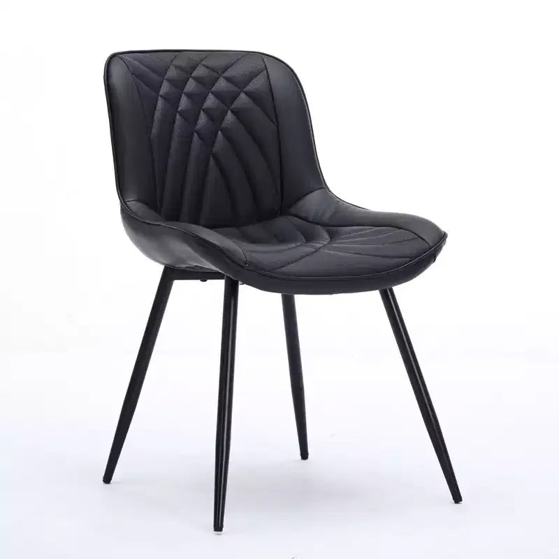 Sedie da pranzo imbottite Mid-Century Modern, set da 2 – similpelle, struttura in legno di caucciù