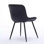 Sedie da pranzo imbottite Mid-Century Modern, set da 2 – similpelle, struttura in legno di caucciù