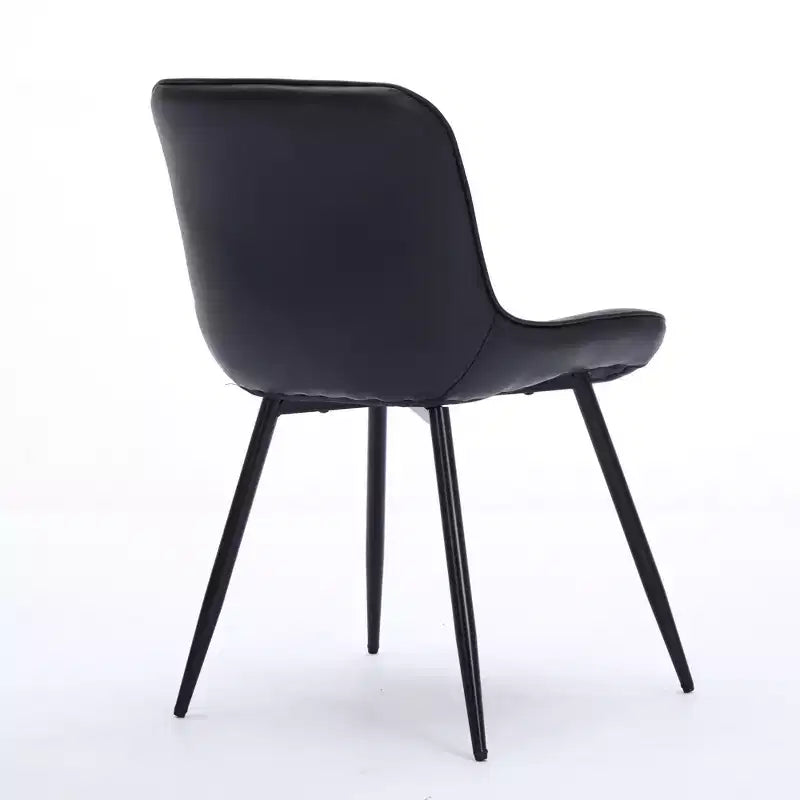 Sedie da pranzo imbottite Mid-Century Modern, set da 2 – similpelle, struttura in legno di caucciù