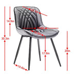 Sedie da pranzo imbottite Mid-Century Modern, set da 2 – similpelle, struttura in legno di caucciù