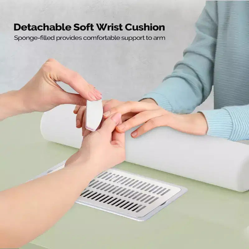 Tavolo da Manicure Bianco da 42,5" per Salone con 3 Cassetti – Postazione per Unghie in MDF per Casa o Salone