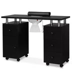 Tavolo da Manicure Bianco da 42,5" per Salone con 3 Cassetti – Postazione per Unghie in MDF per Casa o Salone