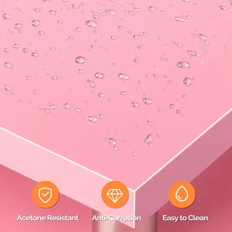 Tavolo da Manicure Bianco da 42,5" per Salone con 3 Cassetti – Postazione per Unghie in MDF per Casa o Salone