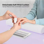 Tavolo da Manicure Bianco da 42,5" per Salone con 3 Cassetti – Postazione per Unghie in MDF per Casa o Salone