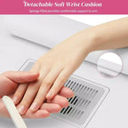 Tavolo da Manicure Bianco da 42,5" per Salone con 3 Cassetti – Postazione per Unghie in MDF per Casa o Salone