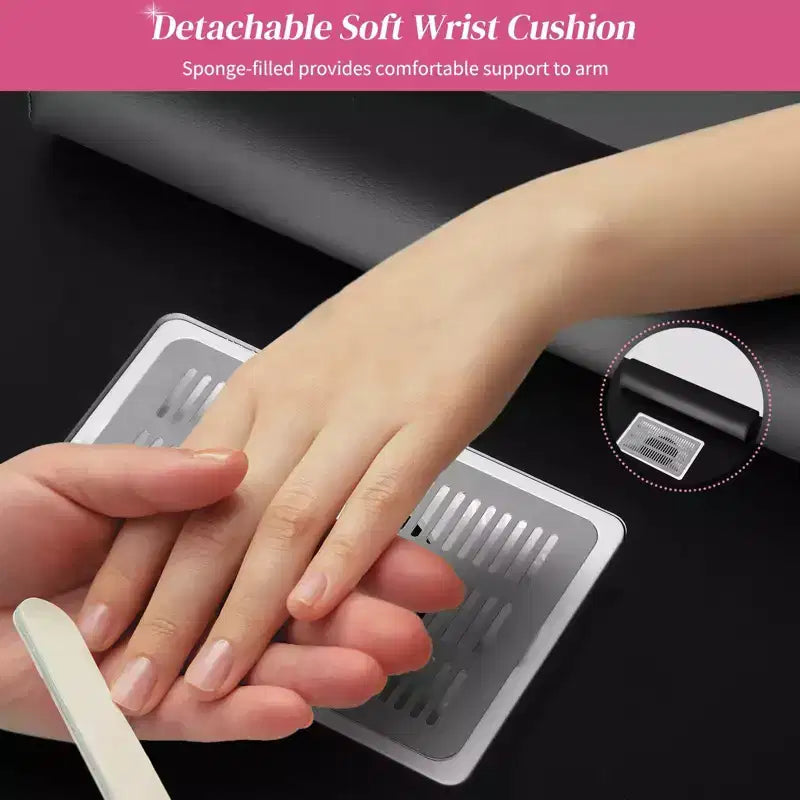 Tavolo da Manicure Bianco da 42,5" per Salone con 3 Cassetti – Postazione per Unghie in MDF per Casa o Salone