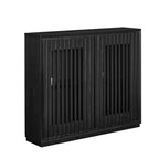 Madia/Credenza con scanalature Mid-Century con 2 Fori per Cavi | Ingresso/Corridoio Nero