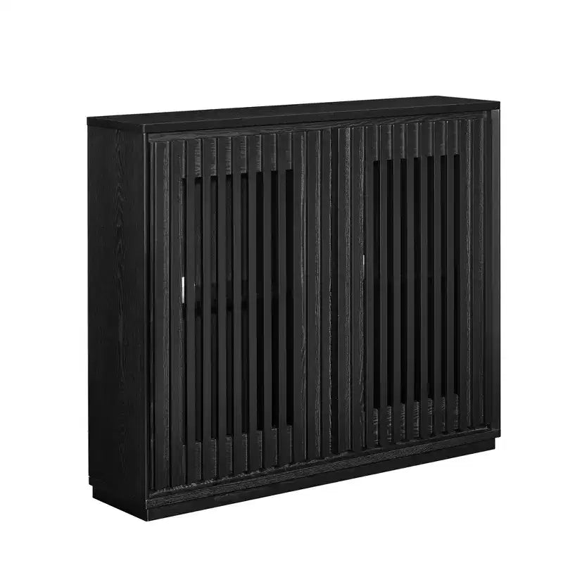 Madia/Credenza con scanalature Mid-Century con 2 Fori per Cavi | Ingresso/Corridoio Nero