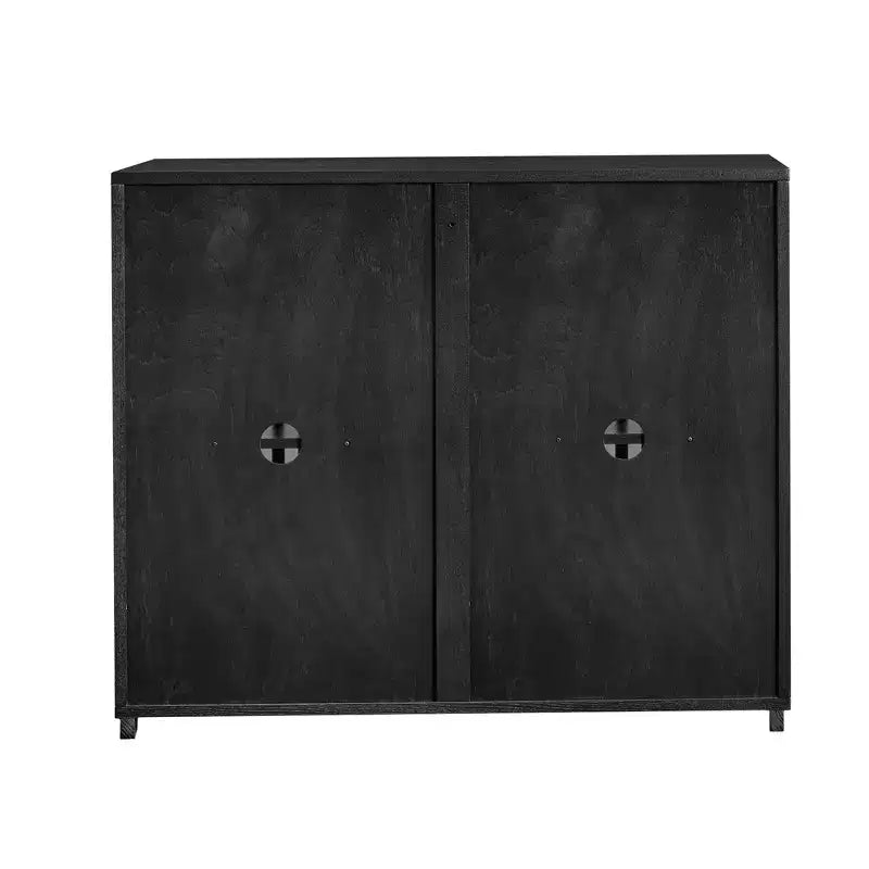 Madia/Credenza con scanalature Mid-Century con 2 Fori per Cavi | Ingresso/Corridoio Nero