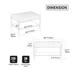Panca Pouf Rivestita in Ecopelliccia Larga 78 cm – Sgabello Poggiapiedi Imbottito con Ripiano Aperto per Camera da Letto e Ingresso