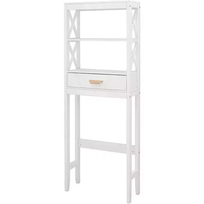 Mobiletto contenitore sopra WC – Organizzatore bagno in MDF autoportante, 164,5 cm di altezza, nessun montaggio a parete necessario