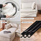 Chaise longue modulare e lavabile con seduta in memory foam e cuscino sagomato – Adatta agli animali domestici
