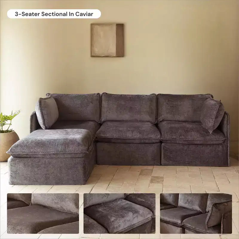 Chaise longue modulare e lavabile con seduta in memory foam e cuscino sagomato – Adatta agli animali domestici