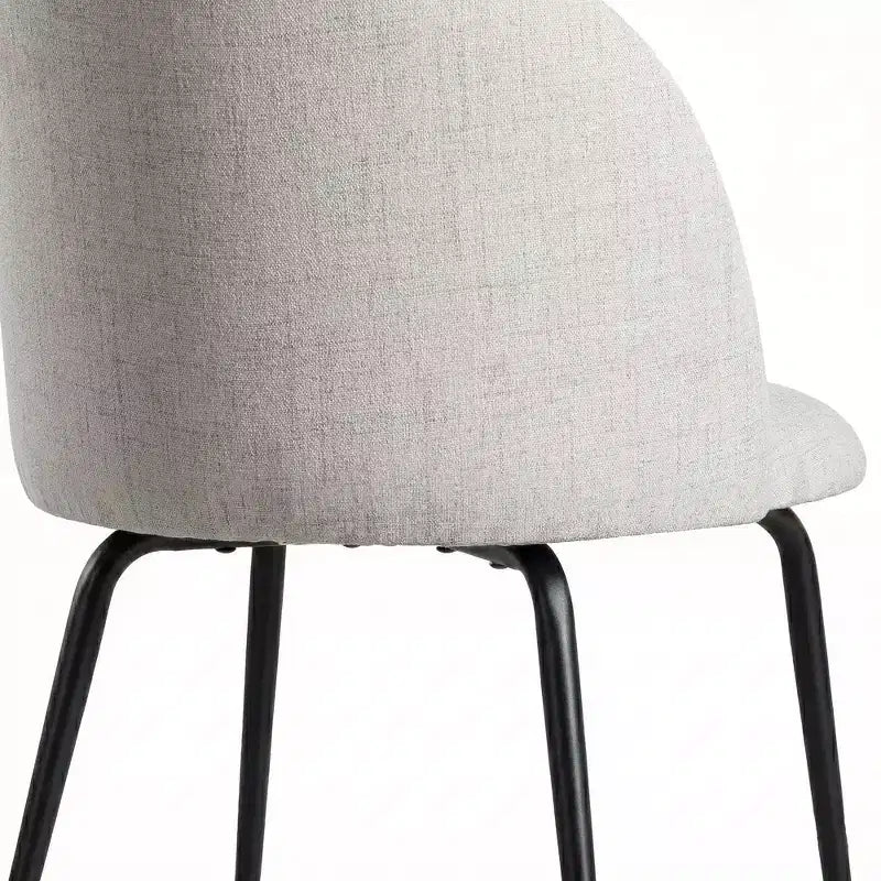 2 sedie imbottite per sala da pranzo, moderne sedie laterali senza braccioli in tessuto di lino con gambe in metallo, sedie d'accento con schienale ergonomico per sala da pranzo e soggiorno