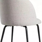 2 sedie imbottite per sala da pranzo, moderne sedie laterali senza braccioli in tessuto di lino con gambe in metallo, sedie d'accento con schienale ergonomico per sala da pranzo e soggiorno
