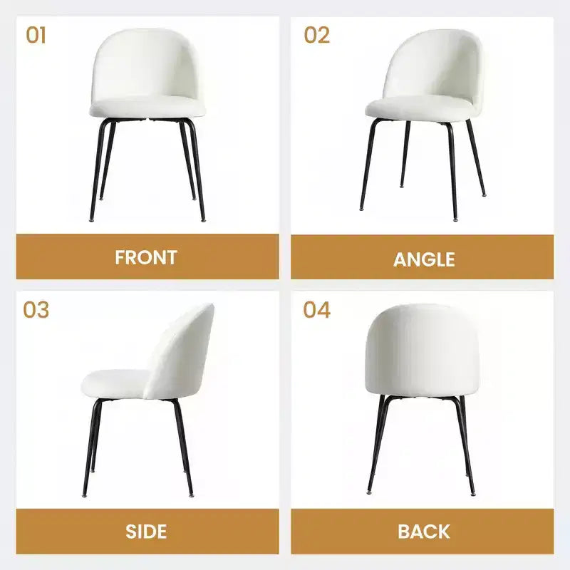 2 sedie imbottite per sala da pranzo, moderne sedie laterali senza braccioli in tessuto di lino con gambe in metallo, sedie d'accento con schienale ergonomico per sala da pranzo e soggiorno