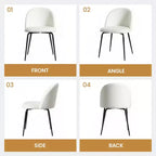 2 sedie imbottite per sala da pranzo, moderne sedie laterali senza braccioli in tessuto di lino con gambe in metallo, sedie d'accento con schienale ergonomico per sala da pranzo e soggiorno