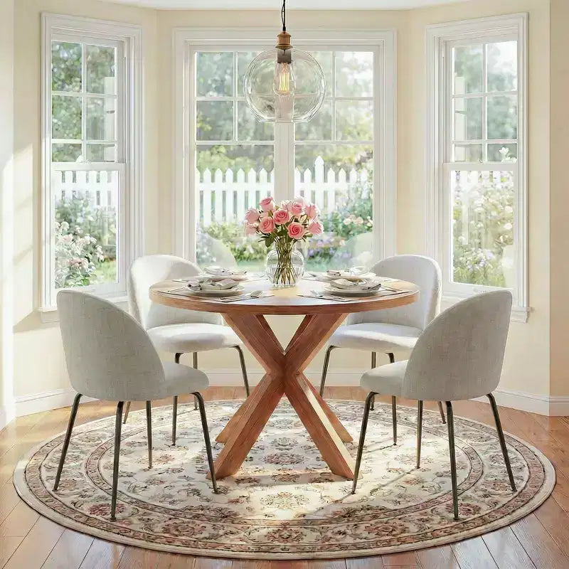 2 sedie imbottite per sala da pranzo, moderne sedie laterali senza braccioli in tessuto di lino con gambe in metallo, sedie d'accento con schienale ergonomico per sala da pranzo e soggiorno