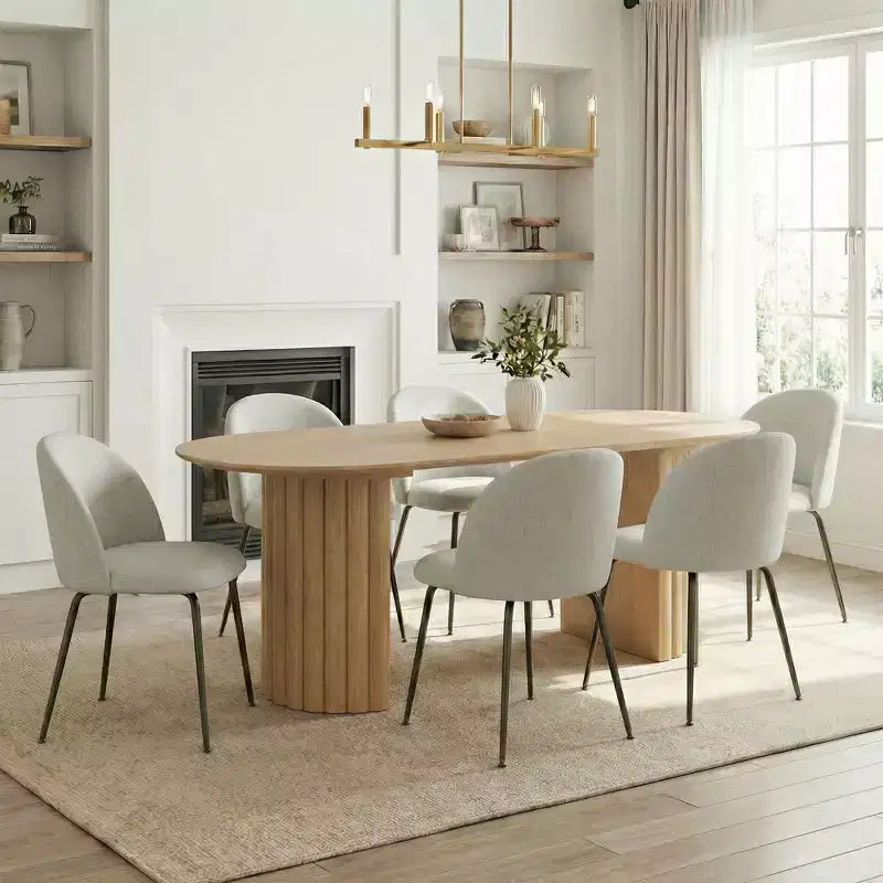 2 sedie imbottite per sala da pranzo, moderne sedie laterali senza braccioli in tessuto di lino con gambe in metallo, sedie d'accento con schienale ergonomico per sala da pranzo e soggiorno