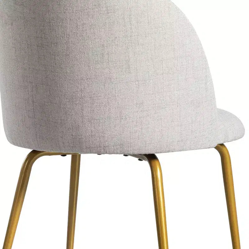 2 sedie imbottite per sala da pranzo, moderne sedie laterali senza braccioli in tessuto di lino con gambe in metallo, sedie d'accento con schienale ergonomico per sala da pranzo e soggiorno