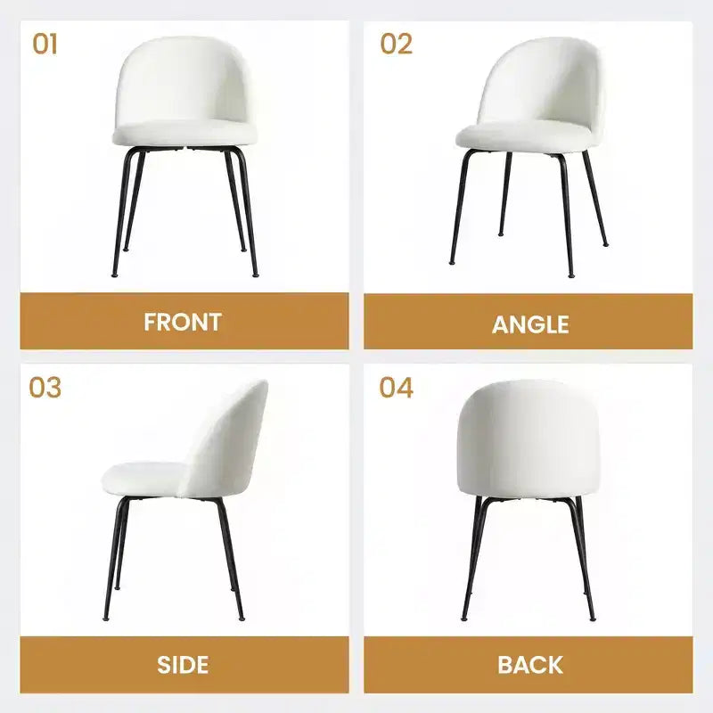 2 sedie imbottite per sala da pranzo, moderne sedie laterali senza braccioli in tessuto di lino con gambe in metallo, sedie d'accento con schienale ergonomico per sala da pranzo e soggiorno