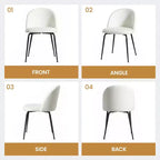 2 sedie imbottite per sala da pranzo, moderne sedie laterali senza braccioli in tessuto di lino con gambe in metallo, sedie d'accento con schienale ergonomico per sala da pranzo e soggiorno