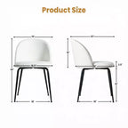2 sedie imbottite per sala da pranzo, moderne sedie laterali senza braccioli in tessuto di lino con gambe in metallo, sedie d'accento con schienale ergonomico per sala da pranzo e soggiorno