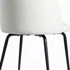 2 sedie imbottite per sala da pranzo, moderne sedie laterali senza braccioli in tessuto di lino con gambe in metallo, sedie d'accento con schienale ergonomico per sala da pranzo e soggiorno