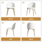 2 sedie imbottite per sala da pranzo, moderne sedie laterali senza braccioli in tessuto di lino con gambe in metallo, sedie d'accento con schienale ergonomico per sala da pranzo e soggiorno