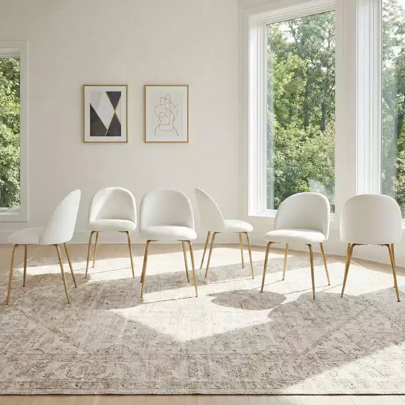2 sedie imbottite per sala da pranzo, moderne sedie laterali senza braccioli in tessuto di lino con gambe in metallo, sedie d'accento con schienale ergonomico per sala da pranzo e soggiorno