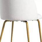 2 sedie imbottite per sala da pranzo, moderne sedie laterali senza braccioli in tessuto di lino con gambe in metallo, sedie d'accento con schienale ergonomico per sala da pranzo e soggiorno