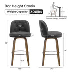 Sgabello da Bar Girevole da 74 cm con Design Moderno di Metà Secolo e Sedile in Similpelle